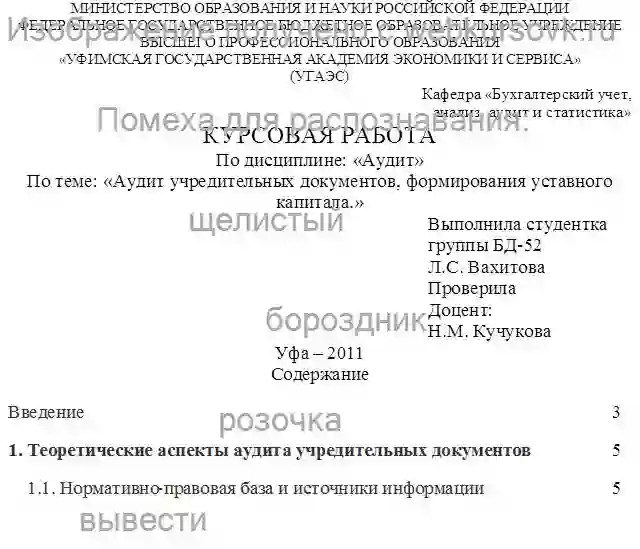Курсовик Аудит учредительных документов, формирования уставного капитала страница №1