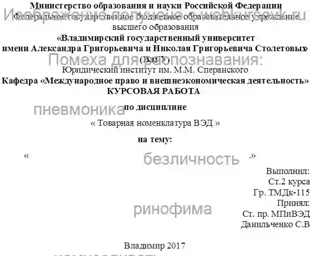 Курсовик Анализ номенклатуры ТН ВЭД в сфере экспорта страница №1
