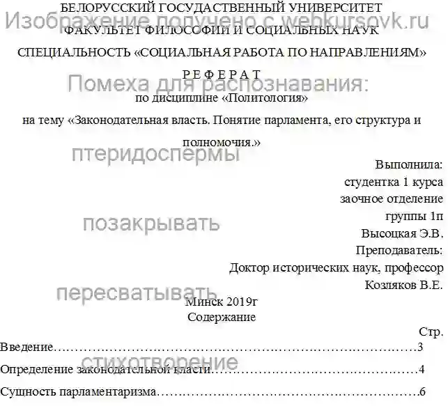 Реферат Законодательная власть. Понятие парламента, его структура и полномочия. страница №1