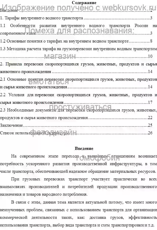 Курсовик Тарифы внутреннего водного транспорта страница №1