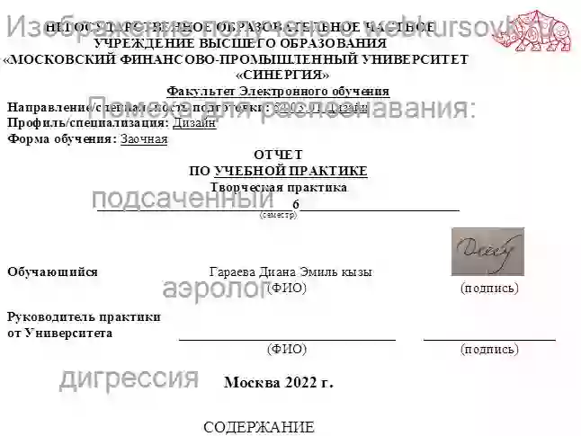 Отчет по практике Дизайн-проектирование функционального и качественного общественного интерьера страница №1