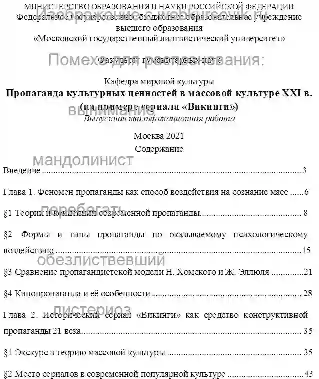 Диплом Пропаганда культурных ценностей в массовой культуре XXI в. на примере сериала «Викинги» страница №1