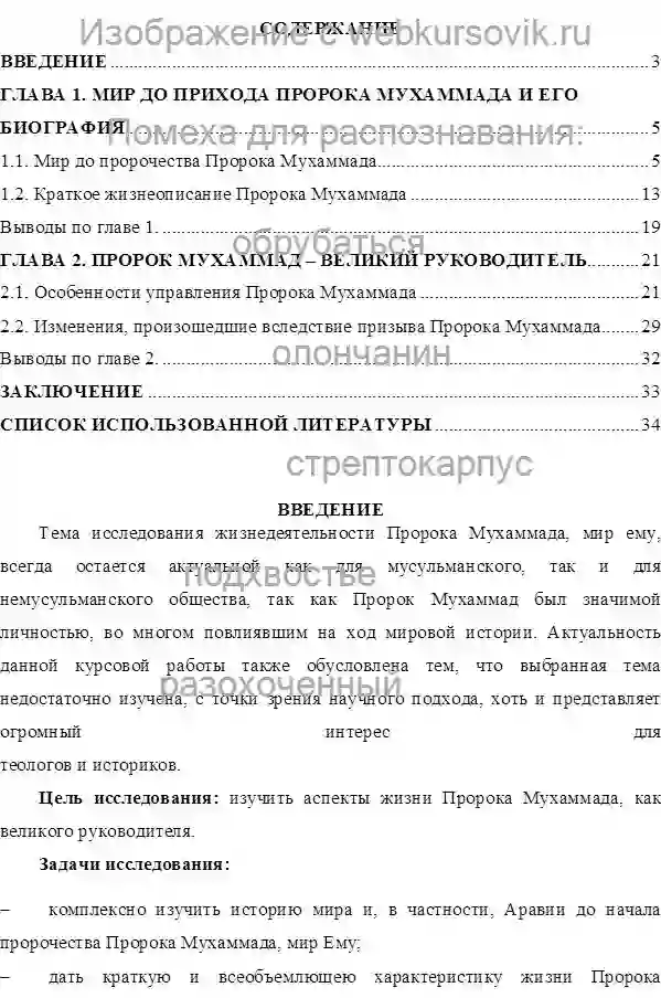 Курсовик ПРОРОК МУХАММАД ВЕЛИКИЙ РУКОВОДИТЕЛЬ страница №1