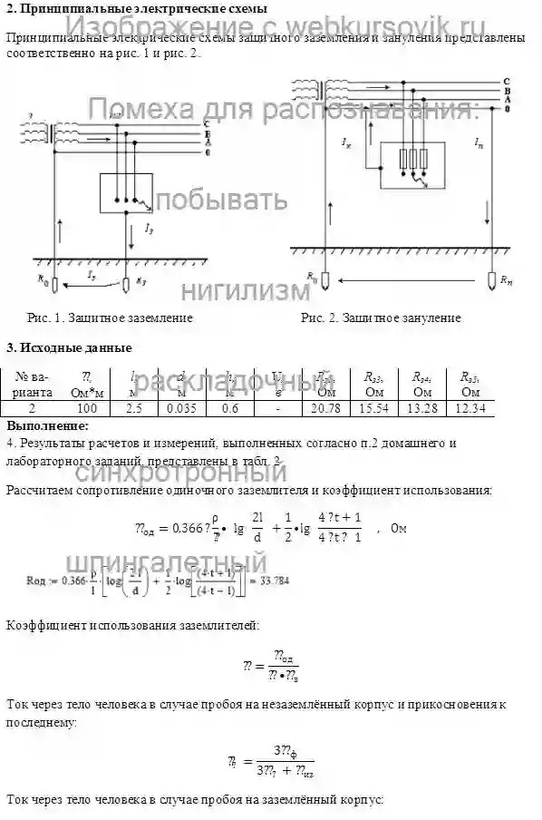 Лабораторка Исследование эффективности действия защитного заземления и зануления страница №2